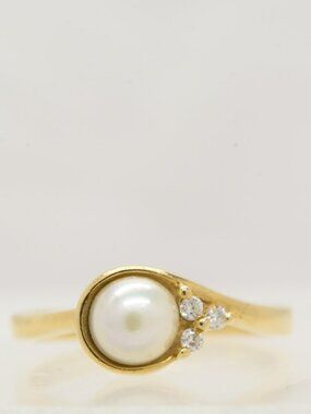 10K VINTAGE PEARL RING